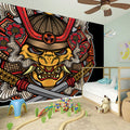 Japanese Samurai Mask Print Wall Sticker