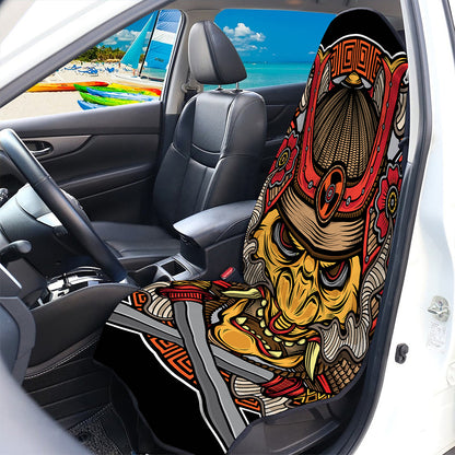 Japanese Samurai Mask Print Waterproof Car Seat Cover