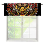 Japanese Samurai Mask Print Window Valance
