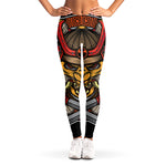 Japanese Samurai Mask Print Women's Leggings