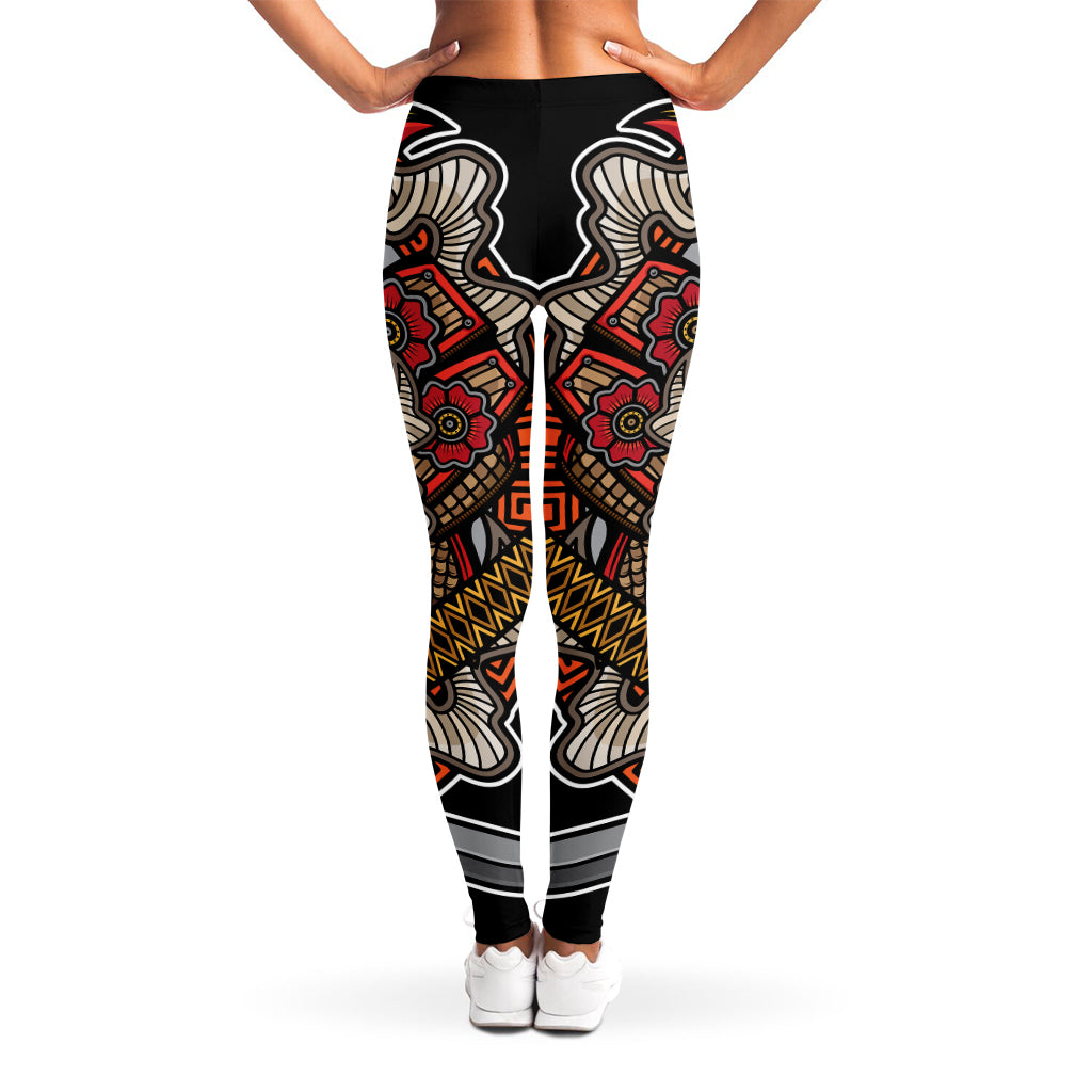 Japanese Samurai Mask Print Women's Leggings