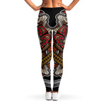 Japanese Samurai Mask Print Women's Leggings