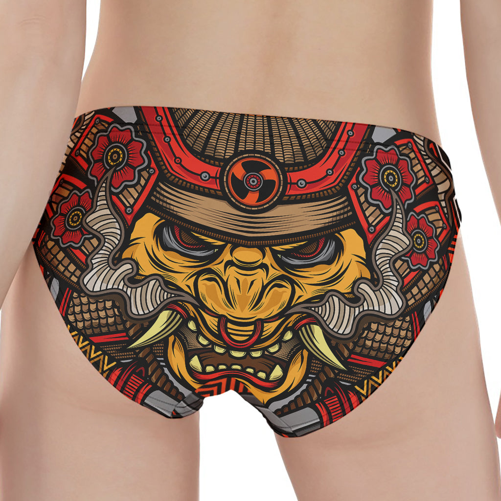 Japanese Samurai Mask Print Women's Panties