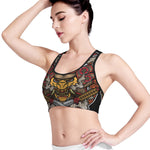 Japanese Samurai Mask Print Women's Sports Bra