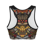 Japanese Samurai Mask Print Women's Sports Bra