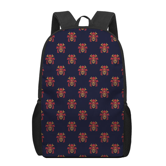 Japanese Samurai Pattern Print 17 Inch Backpack
