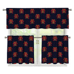 Japanese Samurai Pattern Print 3 Piece Kitchen Curtains