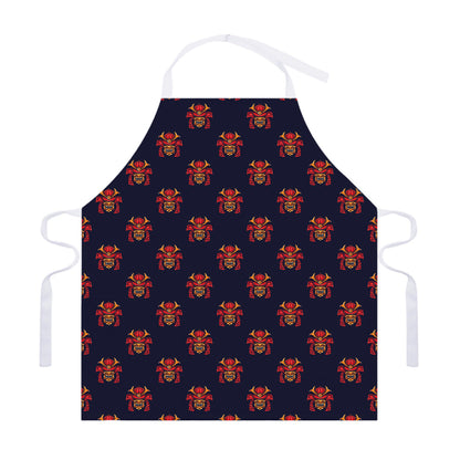 Japanese Samurai Pattern Print Adjustable Apron