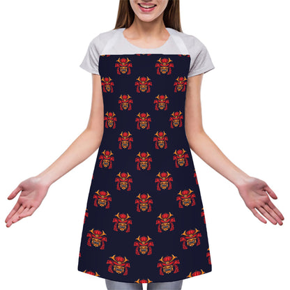 Japanese Samurai Pattern Print Adjustable Apron