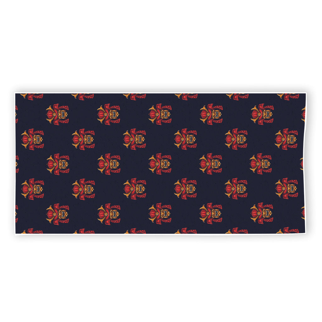Japanese Samurai Pattern Print Beach Towel