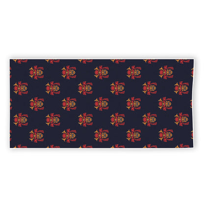 Japanese Samurai Pattern Print Beach Towel