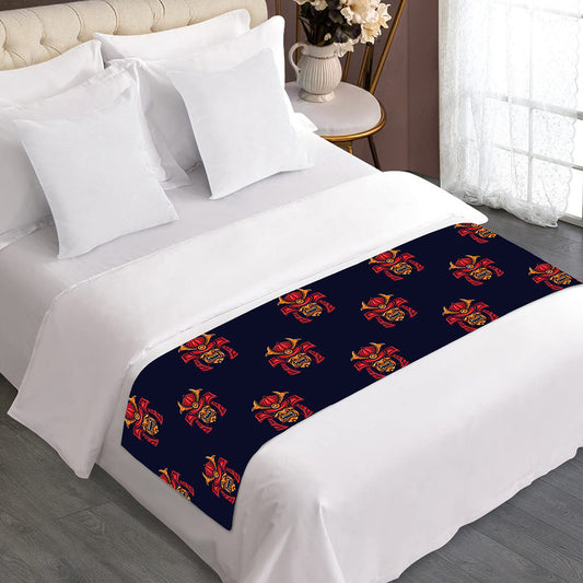 Japanese Samurai Pattern Print Bed Runner