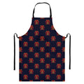 Japanese Samurai Pattern Print Bib Apron With Pocket