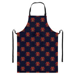 Japanese Samurai Pattern Print Bib Apron With Pocket
