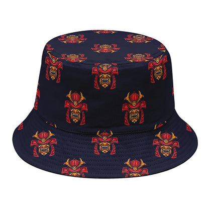 Japanese Samurai Pattern Print Bucket Hat