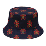 Japanese Samurai Pattern Print Bucket Hat