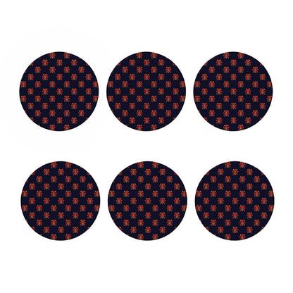 Japanese Samurai Pattern Print Coaster Set