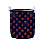 Japanese Samurai Pattern Print Collapsible Laundry Basket