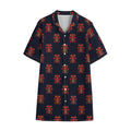 Japanese Samurai Pattern Print Cotton Hawaiian Shirt