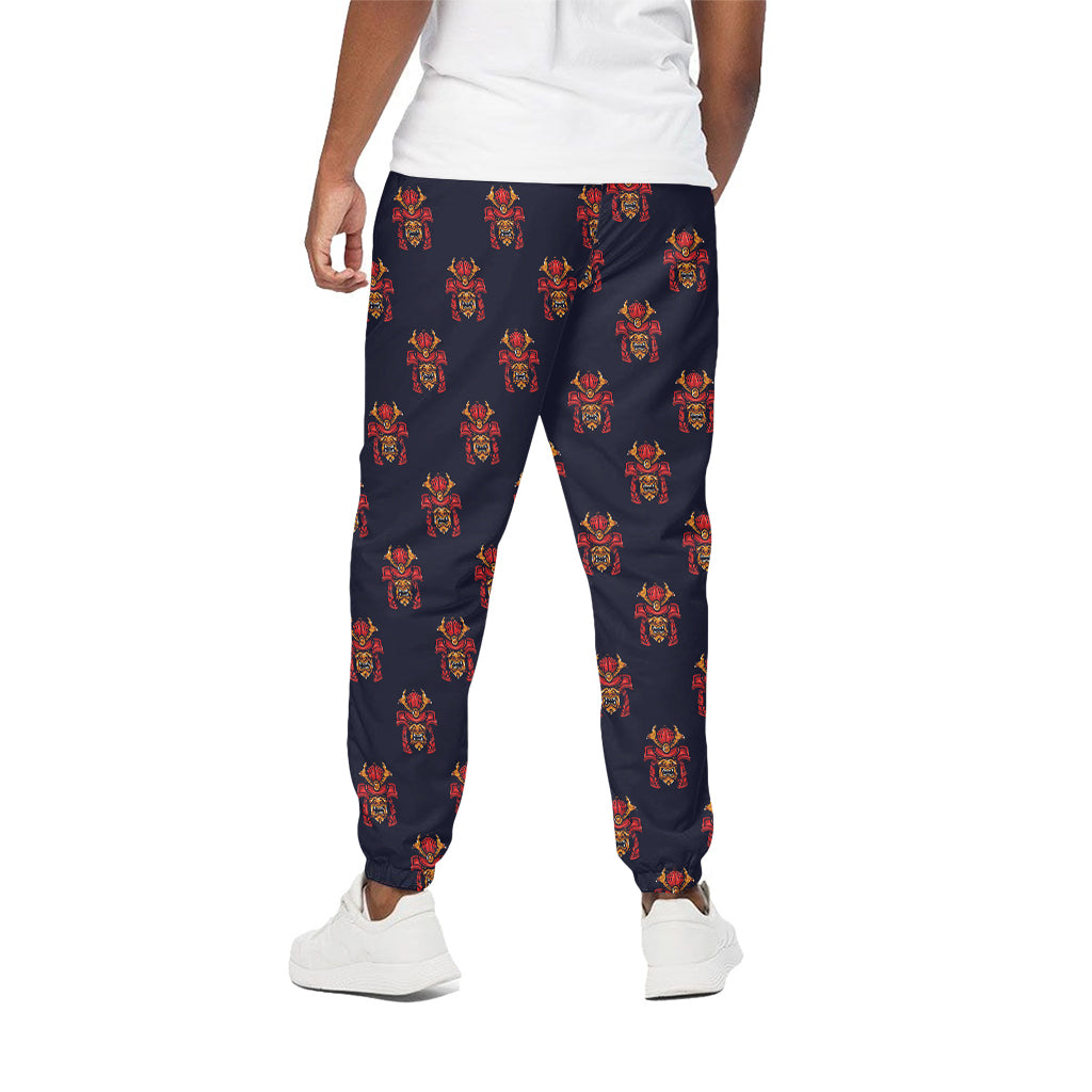 Japanese Samurai Pattern Print Cotton Pants