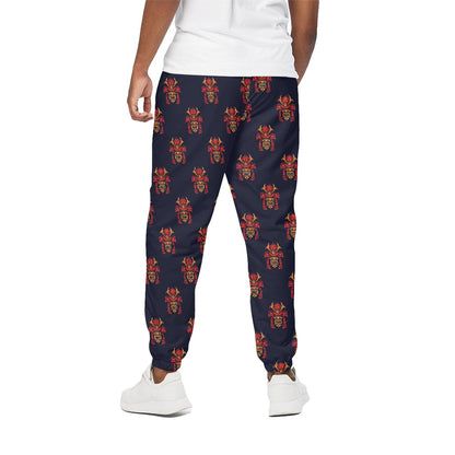 Japanese Samurai Pattern Print Cotton Pants