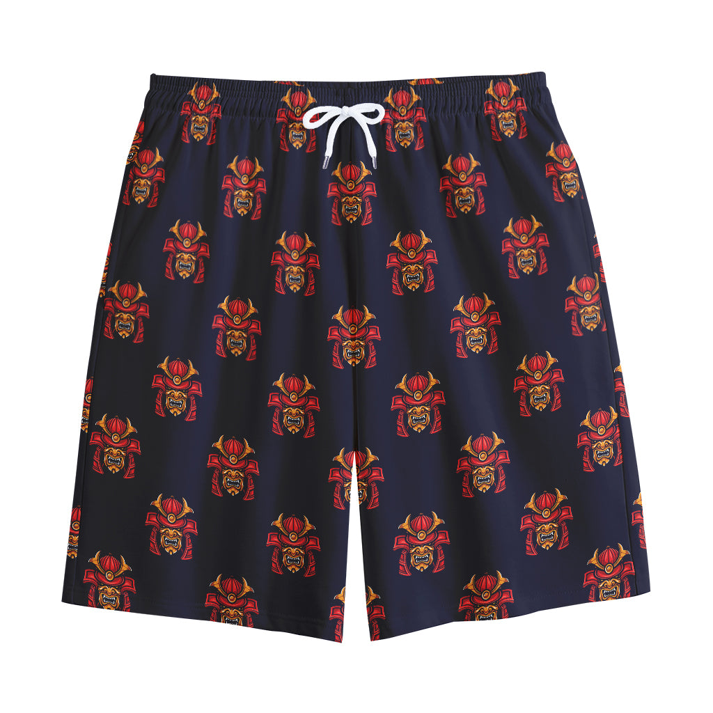Japanese Samurai Pattern Print Cotton Shorts