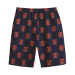 Japanese Samurai Pattern Print Cotton Shorts