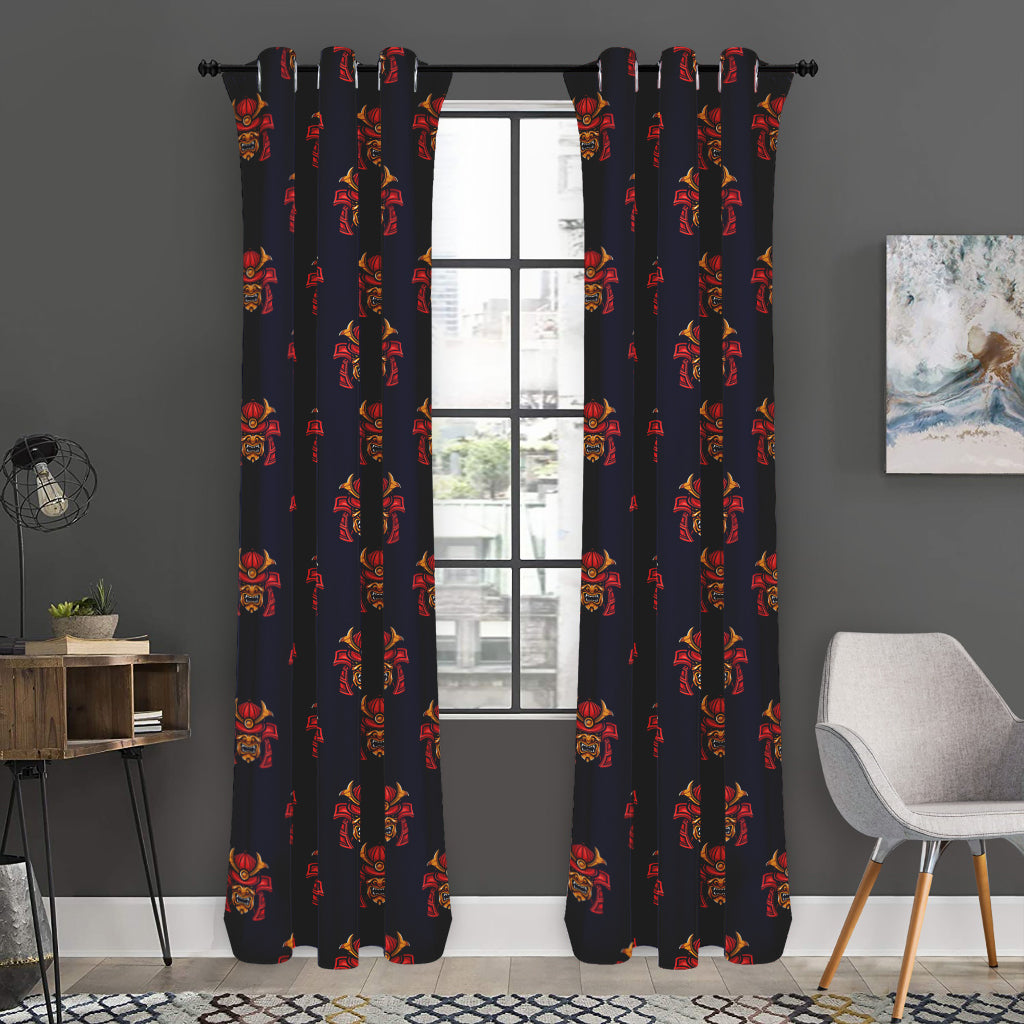 Japanese Samurai Pattern Print Curtain
