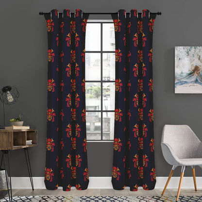 Japanese Samurai Pattern Print Curtain