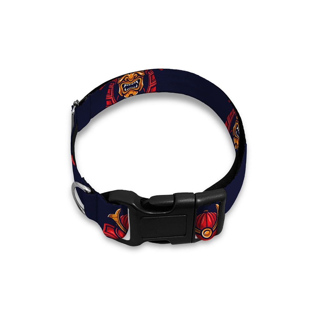 Japanese Samurai Pattern Print Dog Collar