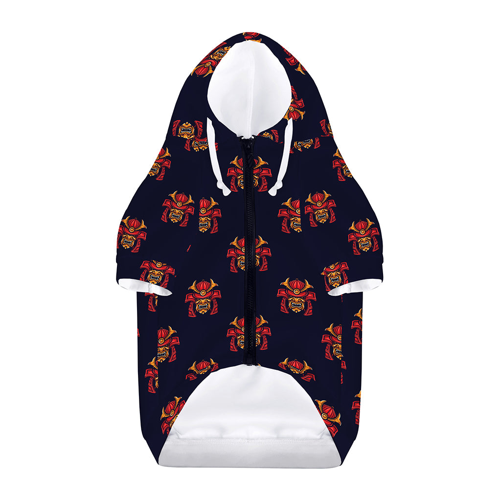 Japanese Samurai Pattern Print Dog Zip Up Hoodie