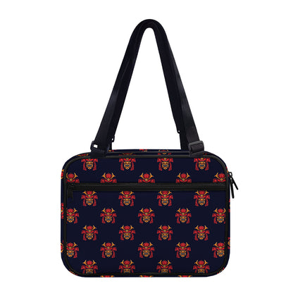 Japanese Samurai Pattern Print Double Strap Bible Bag
