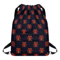Japanese Samurai Pattern Print Drawstring Backpack