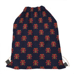 Japanese Samurai Pattern Print Drawstring Bag