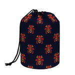 Japanese Samurai Pattern Print Drawstring Makeup Bag