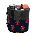 Japanese Samurai Pattern Print Drawstring Makeup Bag