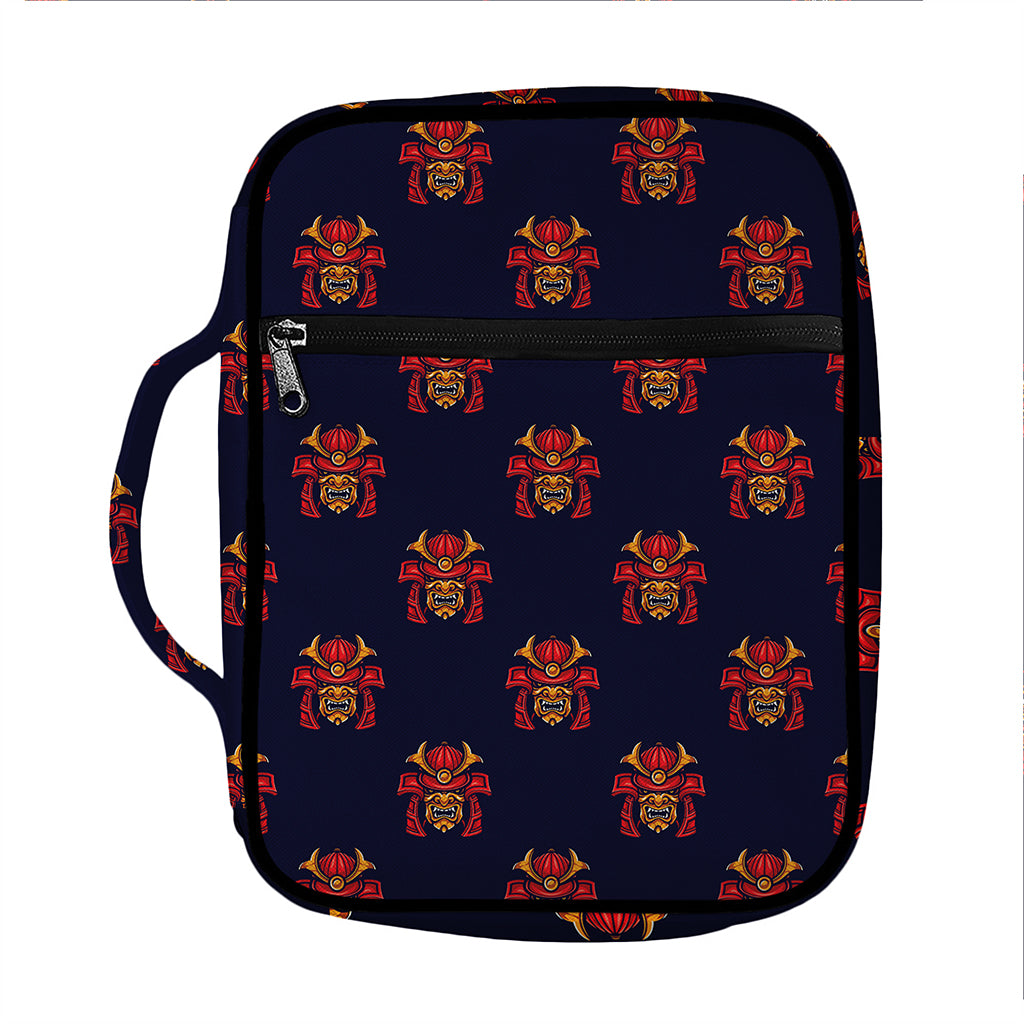 Japanese Samurai Pattern Print Front Pocket Bible Bag