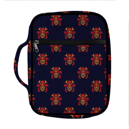 Japanese Samurai Pattern Print Front Pocket Bible Bag
