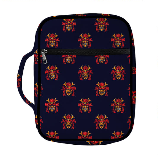 Japanese Samurai Pattern Print Front Pocket Bible Bag