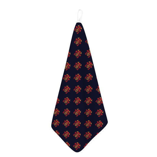 Japanese Samurai Pattern Print Hand Towel
