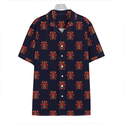 Japanese Samurai Pattern Print Hawaiian Shirt