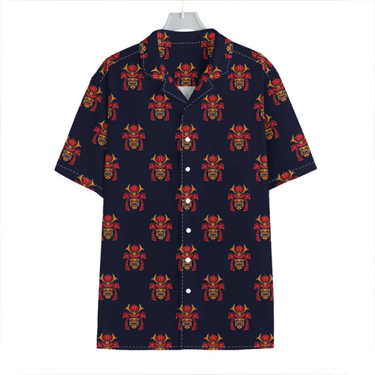 Japanese Samurai Pattern Print Hawaiian Shirt