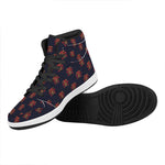 Japanese Samurai Pattern Print High Top Leather Sneakers