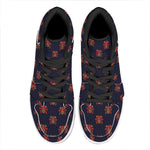 Japanese Samurai Pattern Print High Top Leather Sneakers