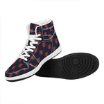 Japanese Samurai Pattern Print High Top Leather Sneakers
