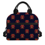 Japanese Samurai Pattern Print Insulated Lunch Bag