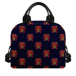 Japanese Samurai Pattern Print Insulated Lunch Bag