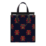 Japanese Samurai Pattern Print Insulated Lunch Tote