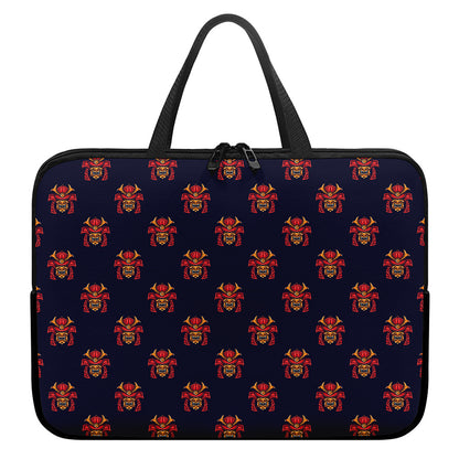 Japanese Samurai Pattern Print Laptop Sleeve With Handle