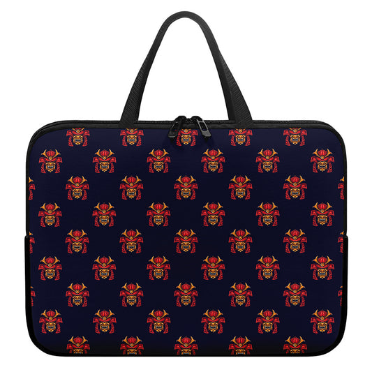 Japanese Samurai Pattern Print Laptop Sleeve With Handle